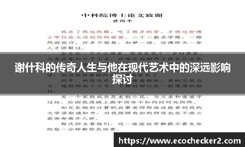 谢什科的传奇人生与他在现代艺术中的深远影响探讨
